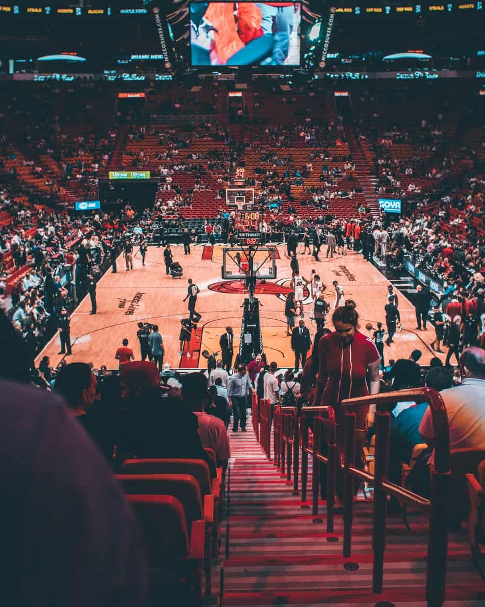 people on basketball court