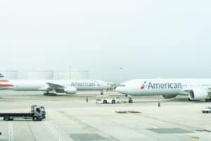 two American Airlines planes on airport