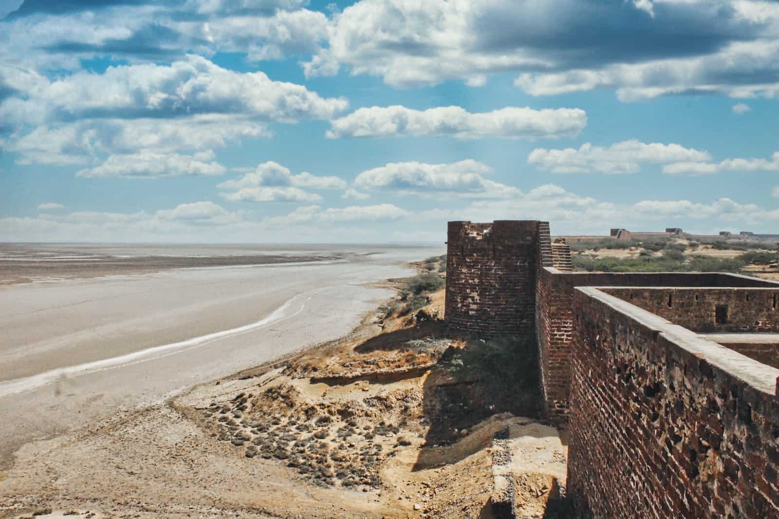 brown brick wall on beach during daytime