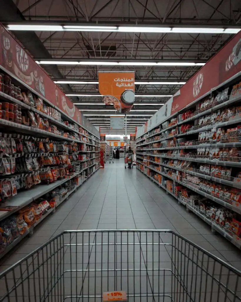 shopping cart filled with items