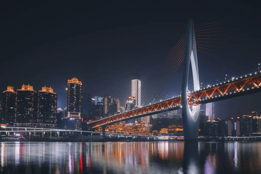 brown suspension bridge