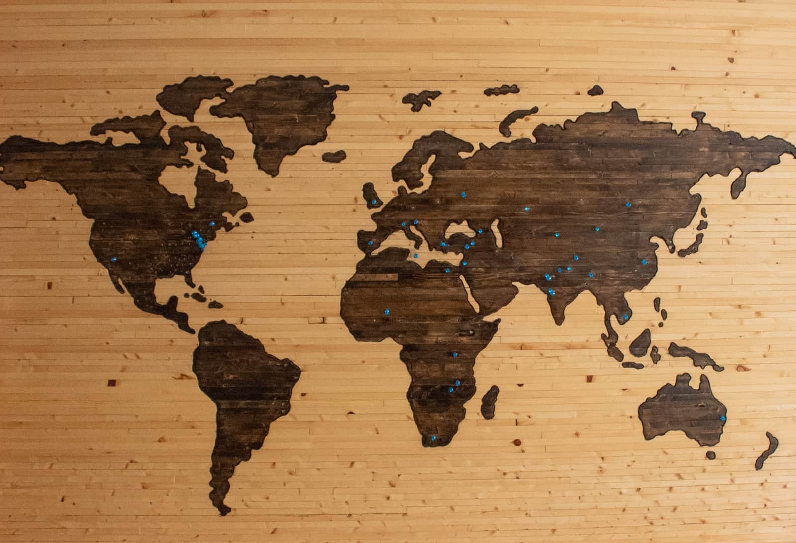 brown wooden map board