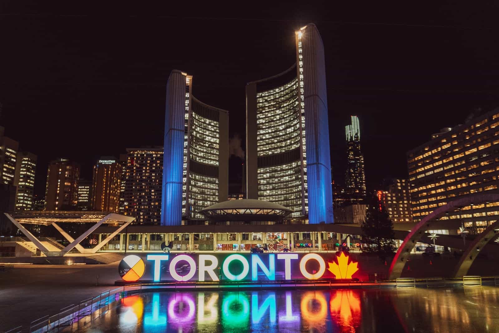 Toronto building with lights