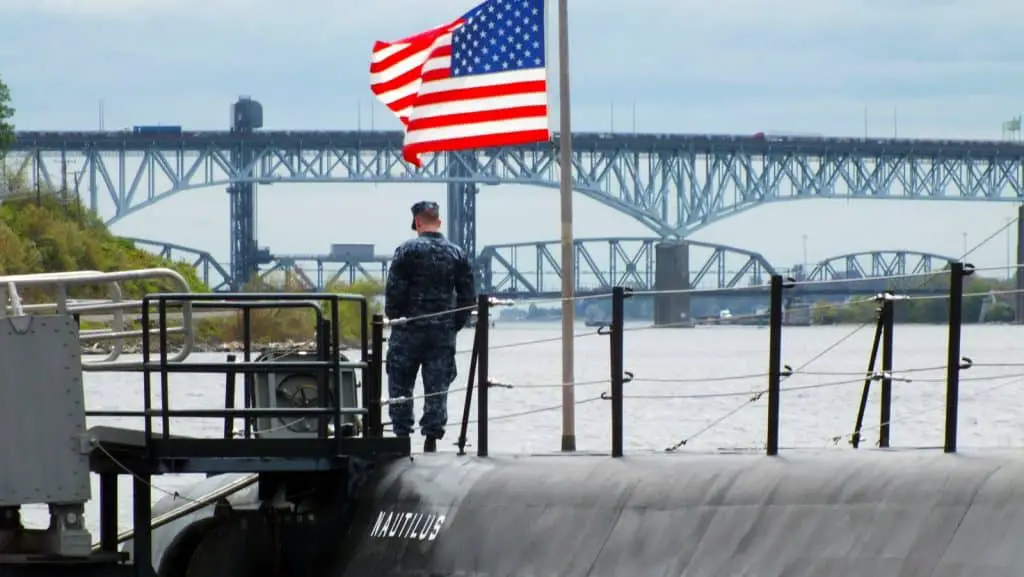 soldier standing on dock