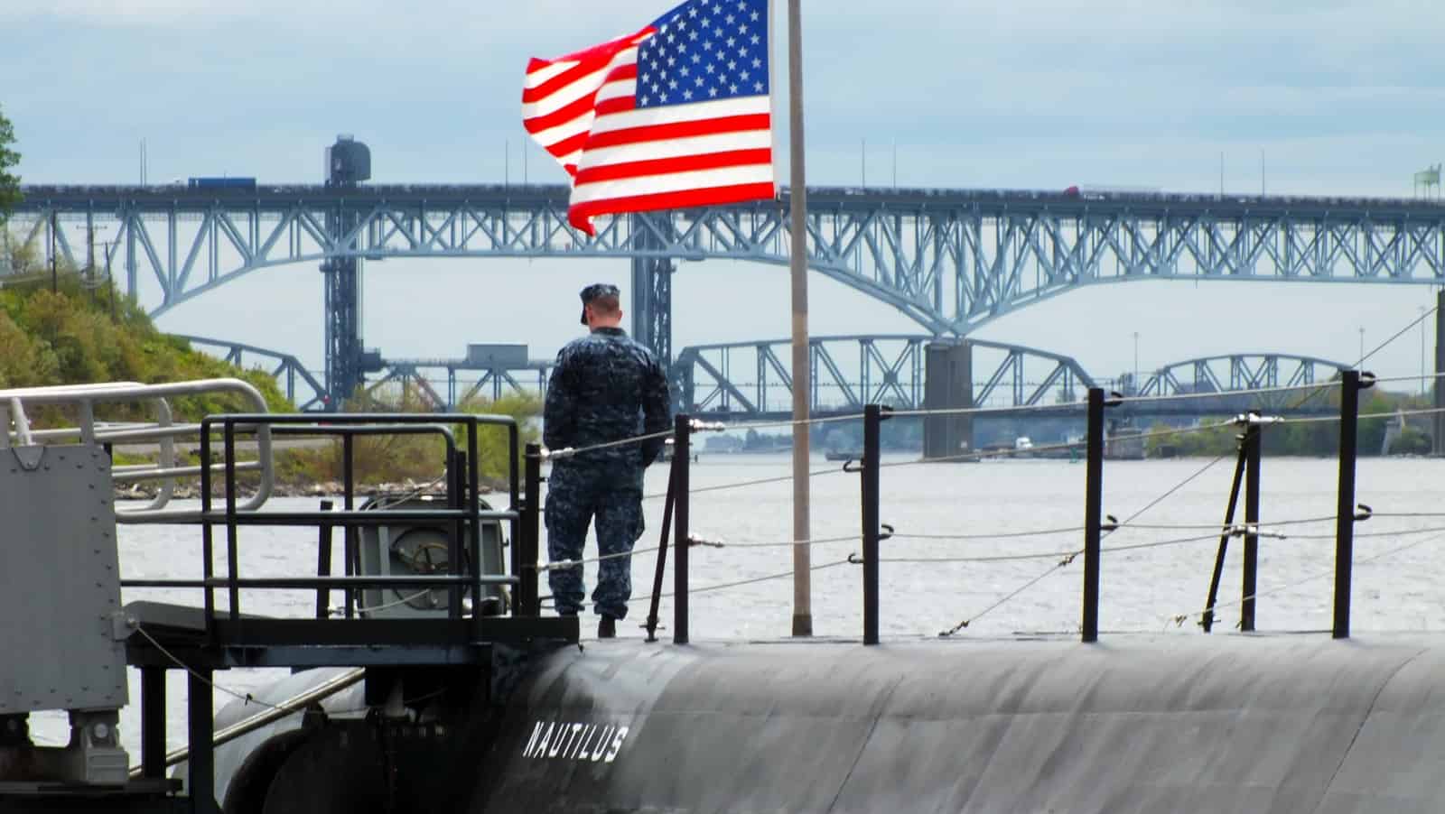 soldier standing on dock