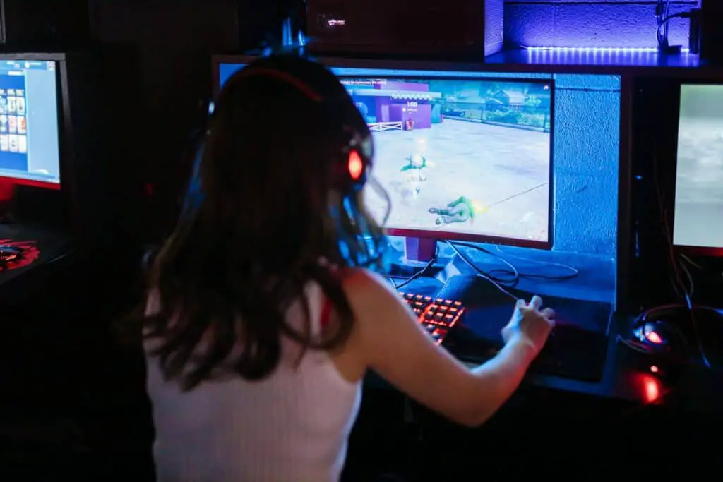 Woman Playing Computer Game