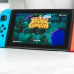 blue nintendo switch game console