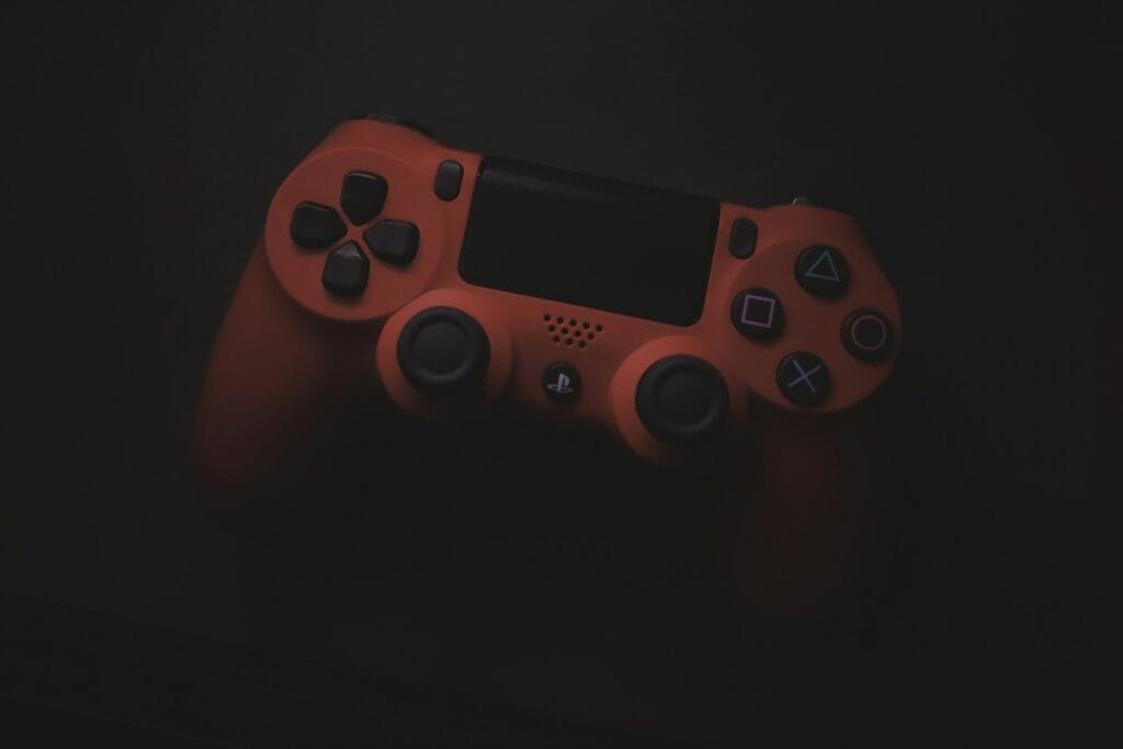 red sony ps 4 game controller