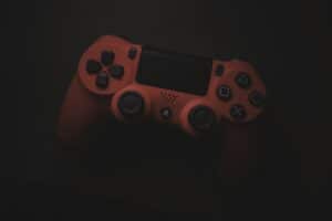 red sony ps 4 game controller